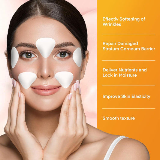 Forehead Wrinkle Patches with Triangle: For Smile Line and Under Eye-Anti Wrinkle Patches with Aloe, Collagen, Vitamin E 112pcs