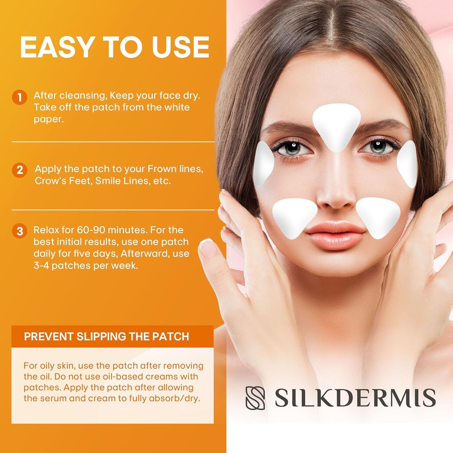 Forehead Wrinkle Patches with Triangle: For Smile Line and Under Eye-Anti Wrinkle Patches with Aloe, Collagen, Vitamin E 112pcs