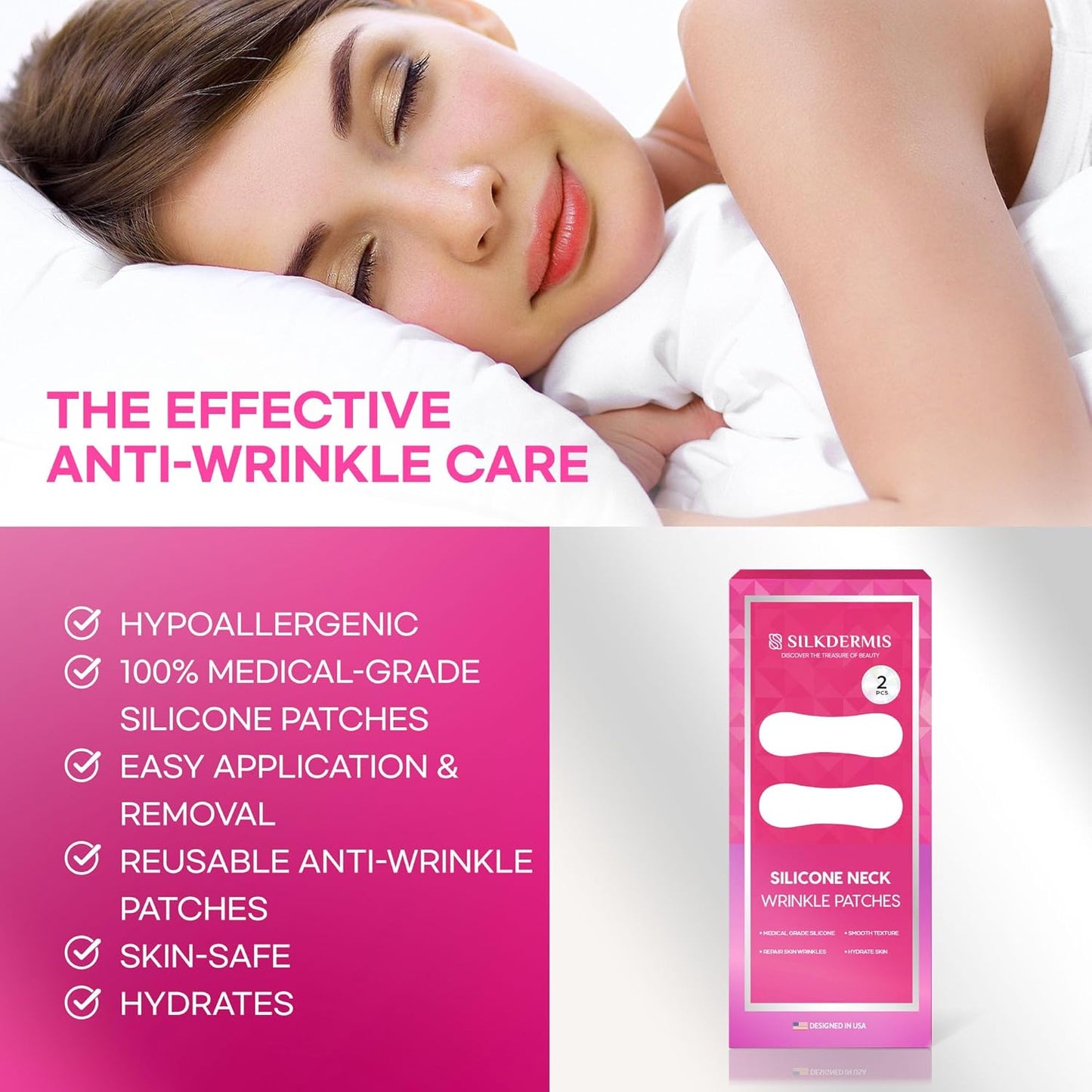 Silicone Neck Wrinkle Patches 2 pcs: Reusable Silicone Neck Patches for Wrinkles